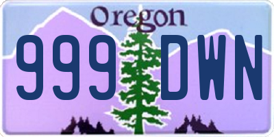 OR license plate 999DWN