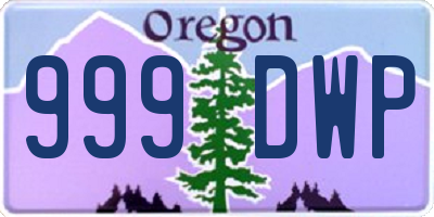 OR license plate 999DWP