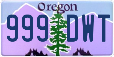 OR license plate 999DWT
