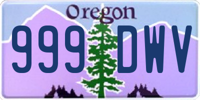 OR license plate 999DWV
