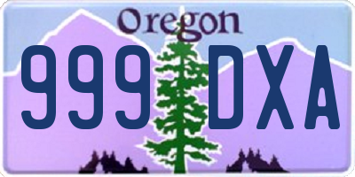 OR license plate 999DXA