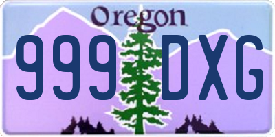 OR license plate 999DXG