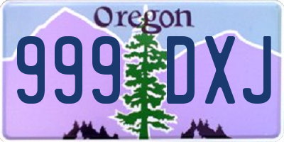 OR license plate 999DXJ