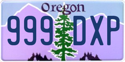OR license plate 999DXP