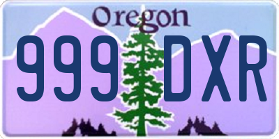 OR license plate 999DXR
