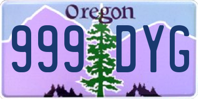 OR license plate 999DYG