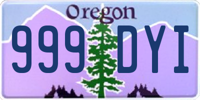 OR license plate 999DYI