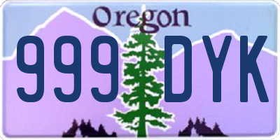 OR license plate 999DYK