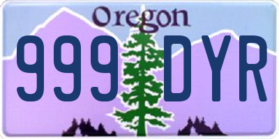 OR license plate 999DYR