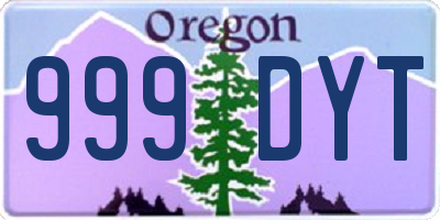 OR license plate 999DYT