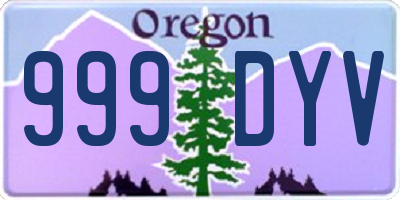 OR license plate 999DYV