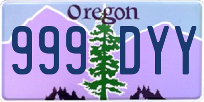 OR license plate 999DYY