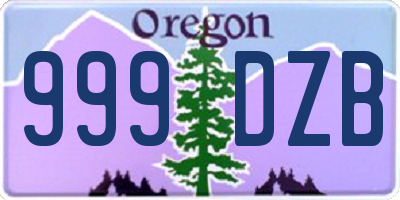OR license plate 999DZB