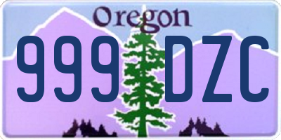OR license plate 999DZC