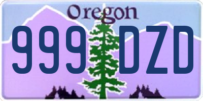 OR license plate 999DZD