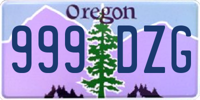 OR license plate 999DZG