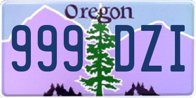 OR license plate 999DZI