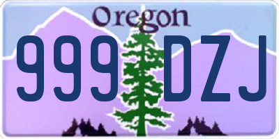 OR license plate 999DZJ