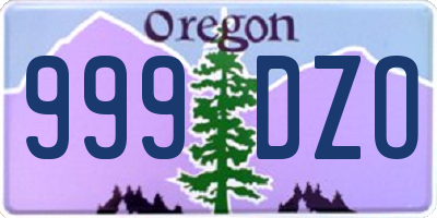 OR license plate 999DZO