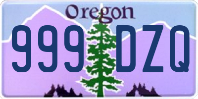 OR license plate 999DZQ