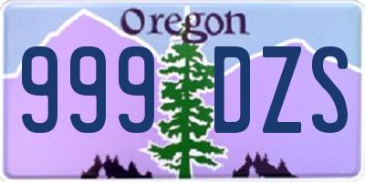 OR license plate 999DZS