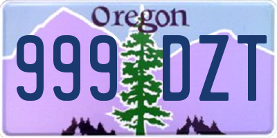 OR license plate 999DZT