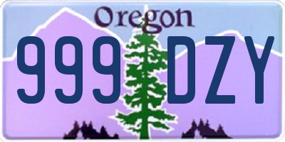 OR license plate 999DZY