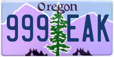 OR license plate 999EAK