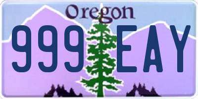 OR license plate 999EAY