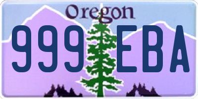OR license plate 999EBA