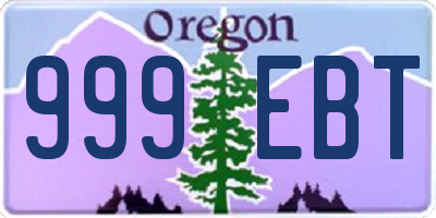 OR license plate 999EBT