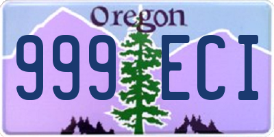 OR license plate 999ECI