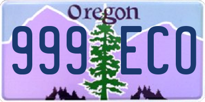 OR license plate 999ECO