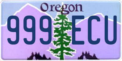 OR license plate 999ECU