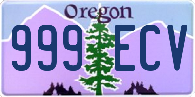 OR license plate 999ECV