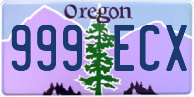 OR license plate 999ECX