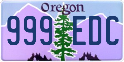 OR license plate 999EDC