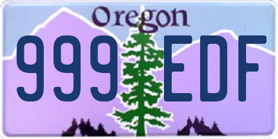 OR license plate 999EDF