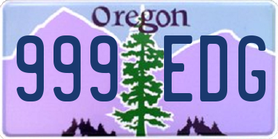 OR license plate 999EDG