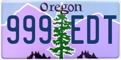 OR license plate 999EDT