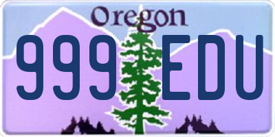 OR license plate 999EDU
