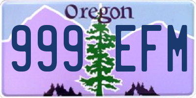 OR license plate 999EFM