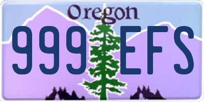 OR license plate 999EFS