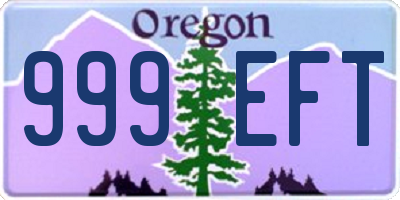 OR license plate 999EFT