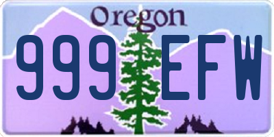 OR license plate 999EFW