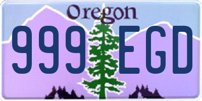OR license plate 999EGD