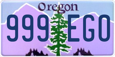 OR license plate 999EGO