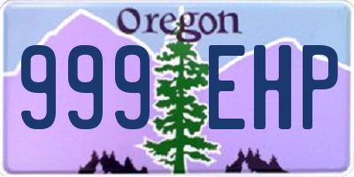 OR license plate 999EHP