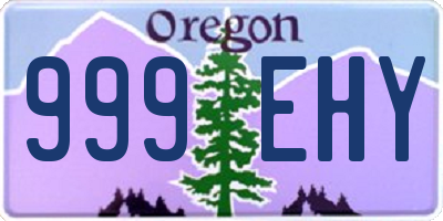 OR license plate 999EHY