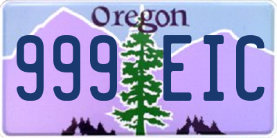 OR license plate 999EIC